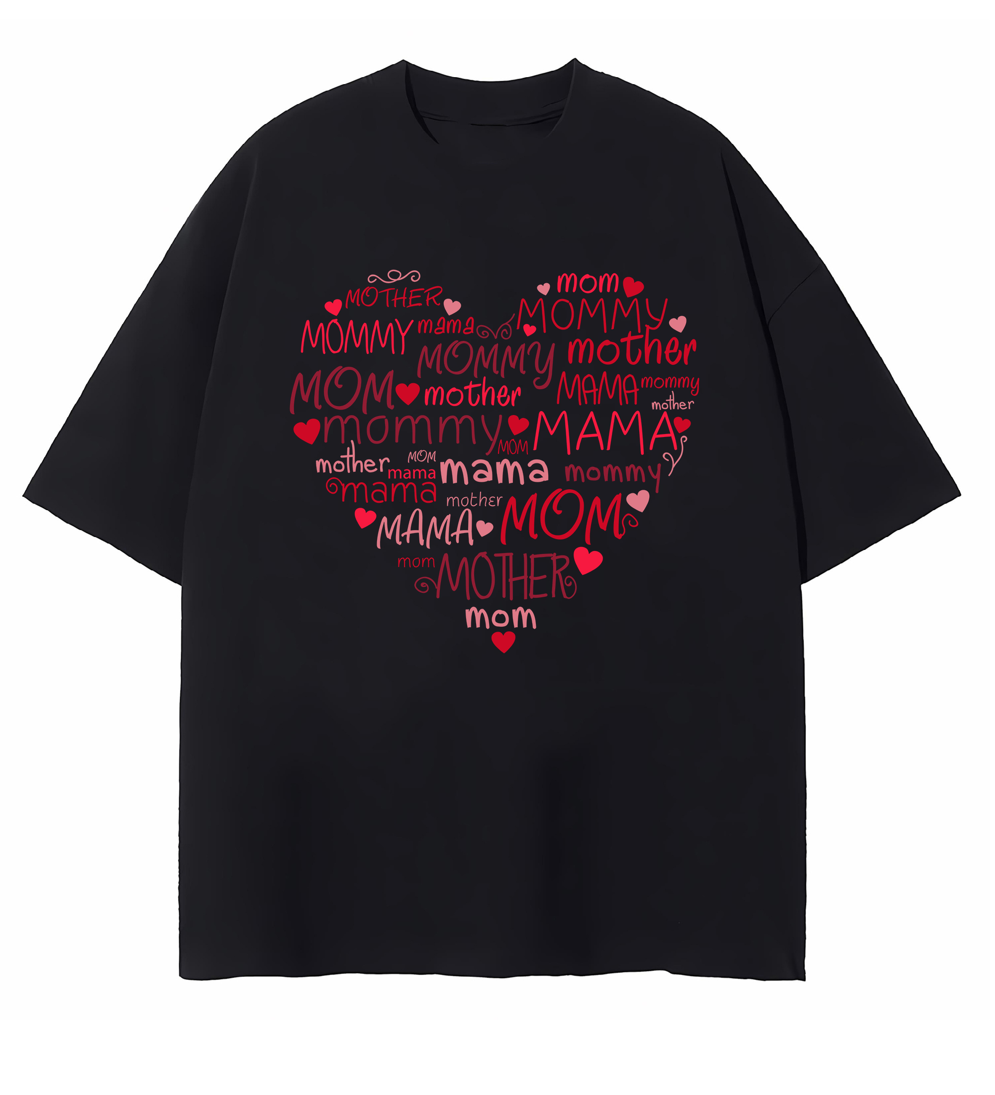 Mom Heart T-Shirt, Mother Mama Mommy Typography Graphic Shirt, Mother’s Day Gift