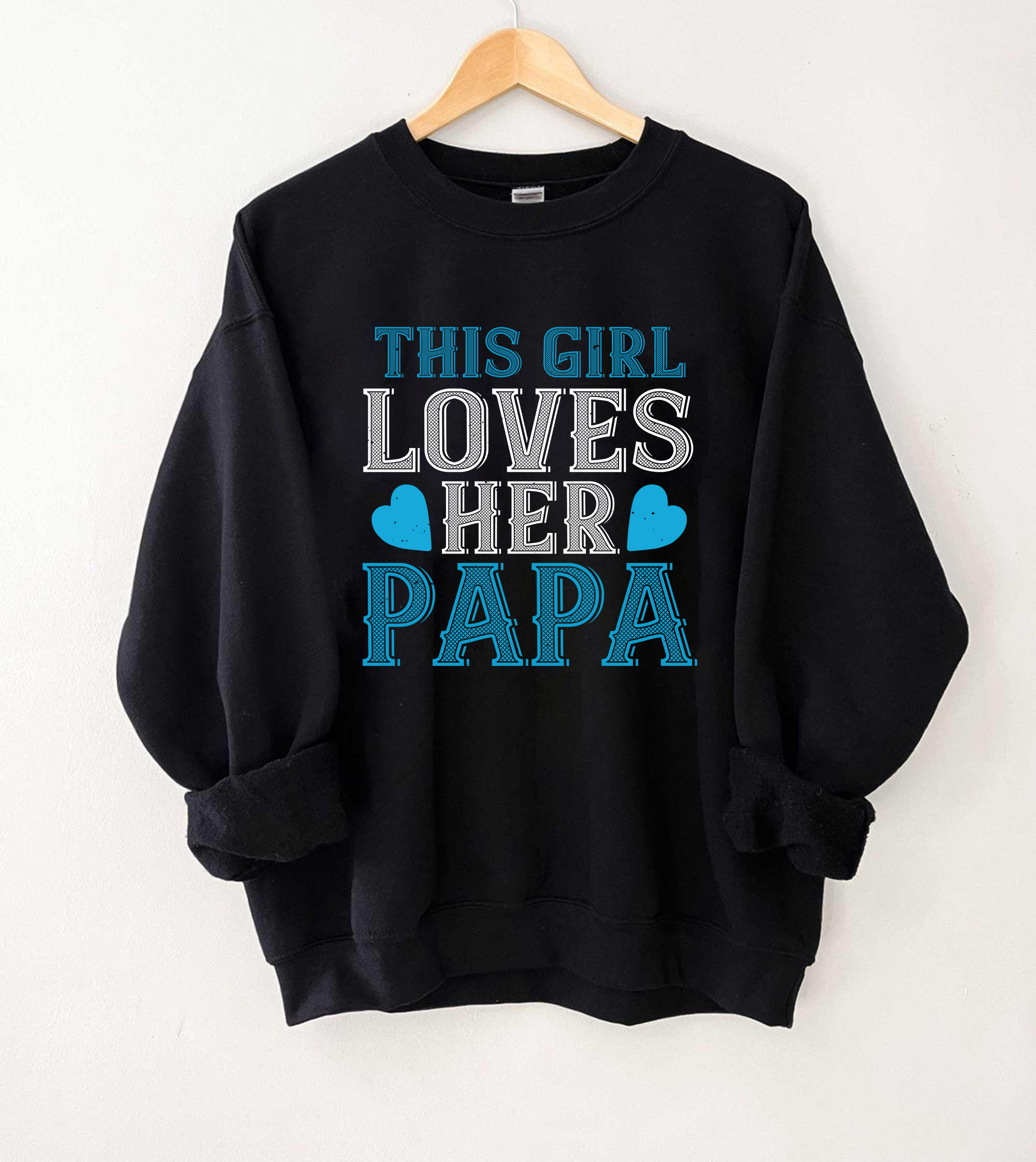 This Girl Loves Her Papa Sweatshirt, Family Love Graphic Crewneck
