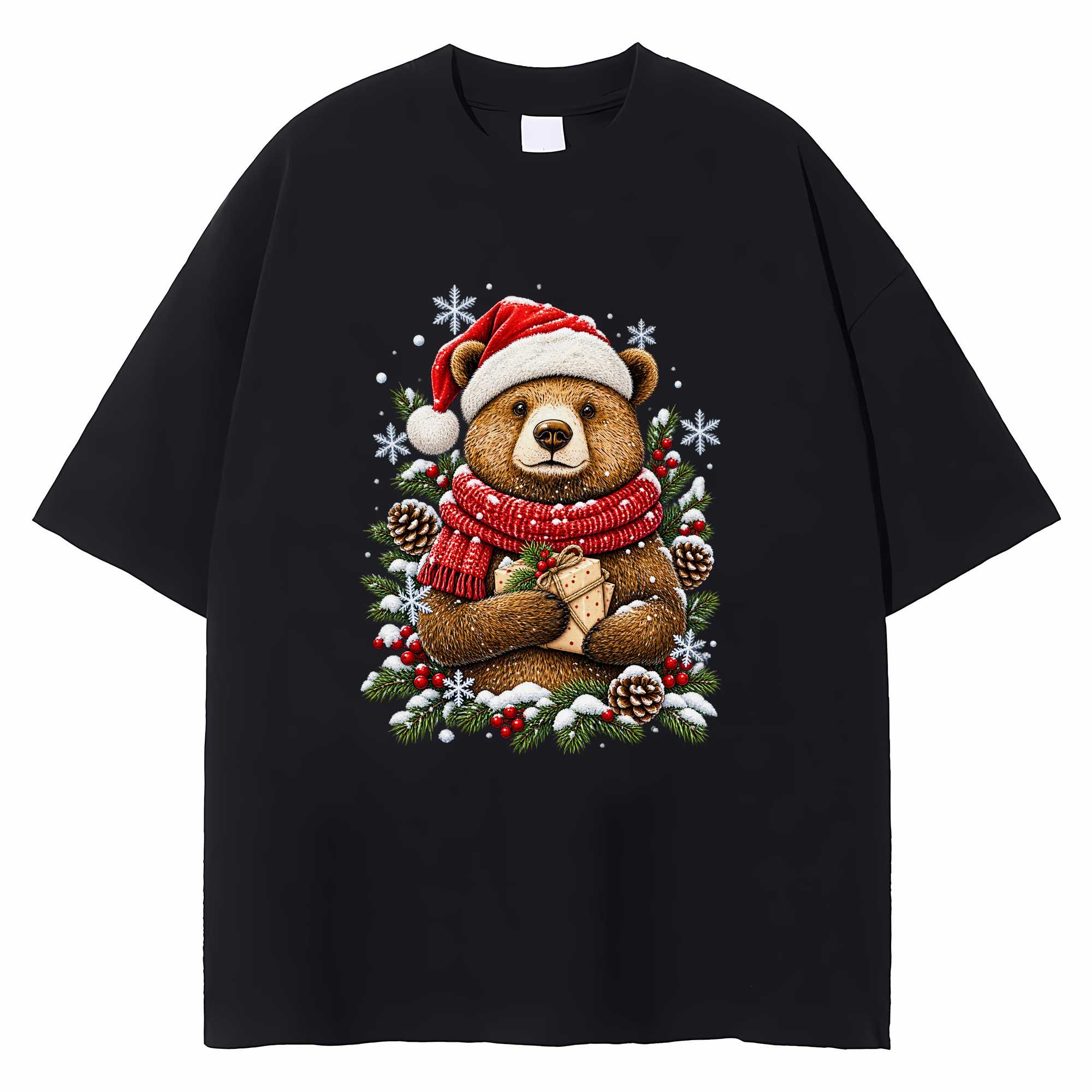 Bear Christmas T-shirt Funny Holiday Animal Graphic Tee Gift For Animal Lovers