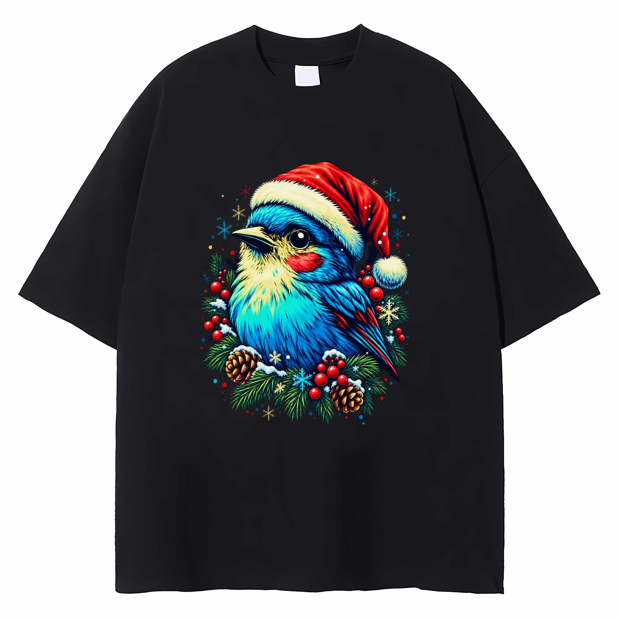 Bird Christmas T-shirt Winter Holiday Graphic Tee Gift For Bird Lovers