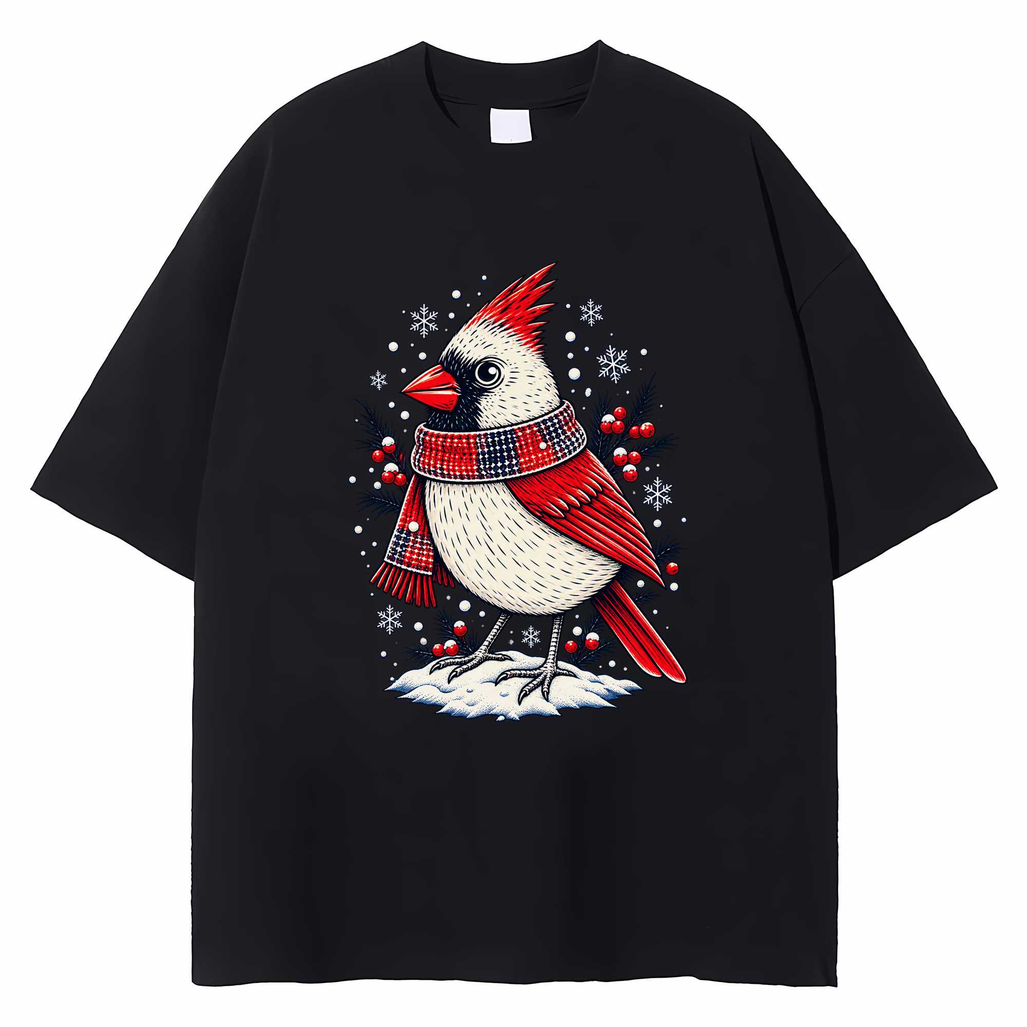 Cardinal Christmas T-shirt Winter Bird Holiday Graphic Tee Bird Lover Gift