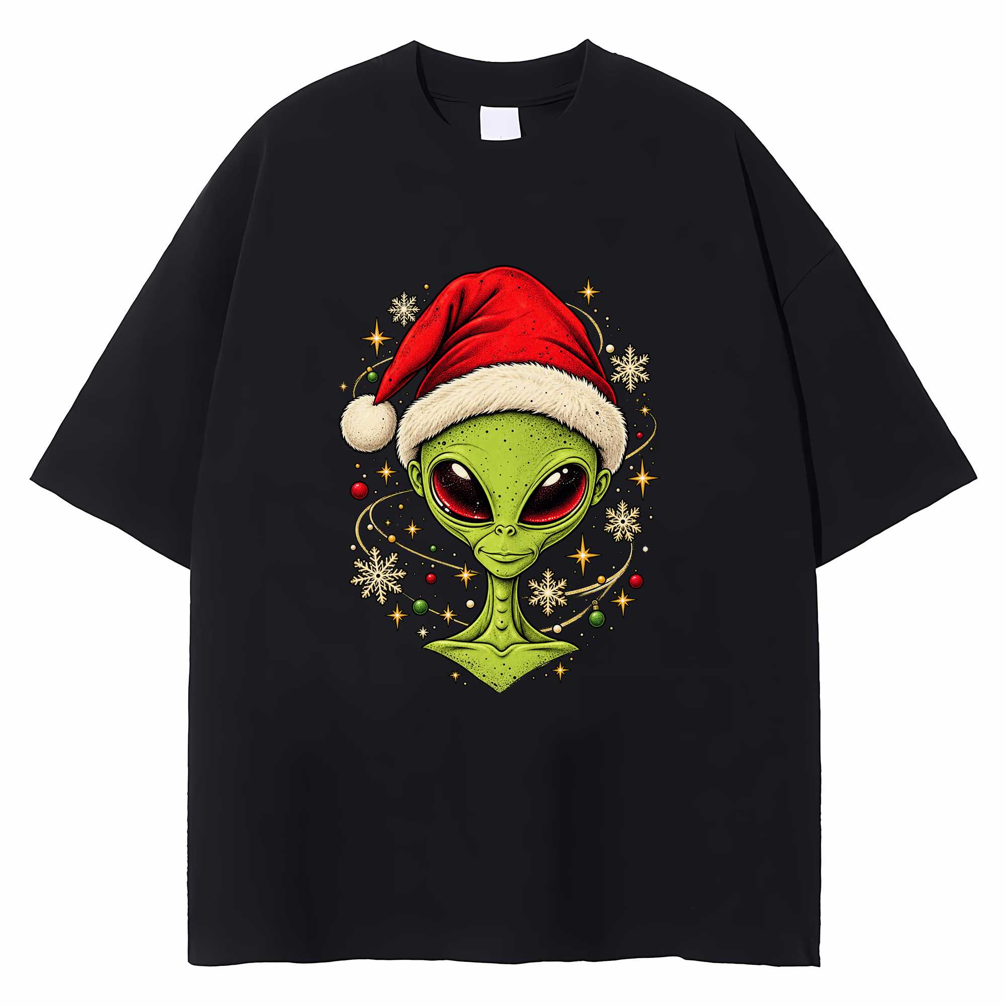 Christmas Alien T-shirt Funny Ufo Holiday Graphic Tee Gift For Space Lovers