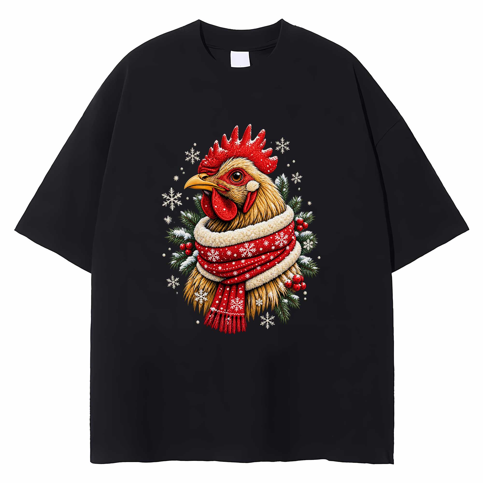 Christmas Chicken T-shirt Funny Holiday Graphic Tee Gift For Chicken Lovers