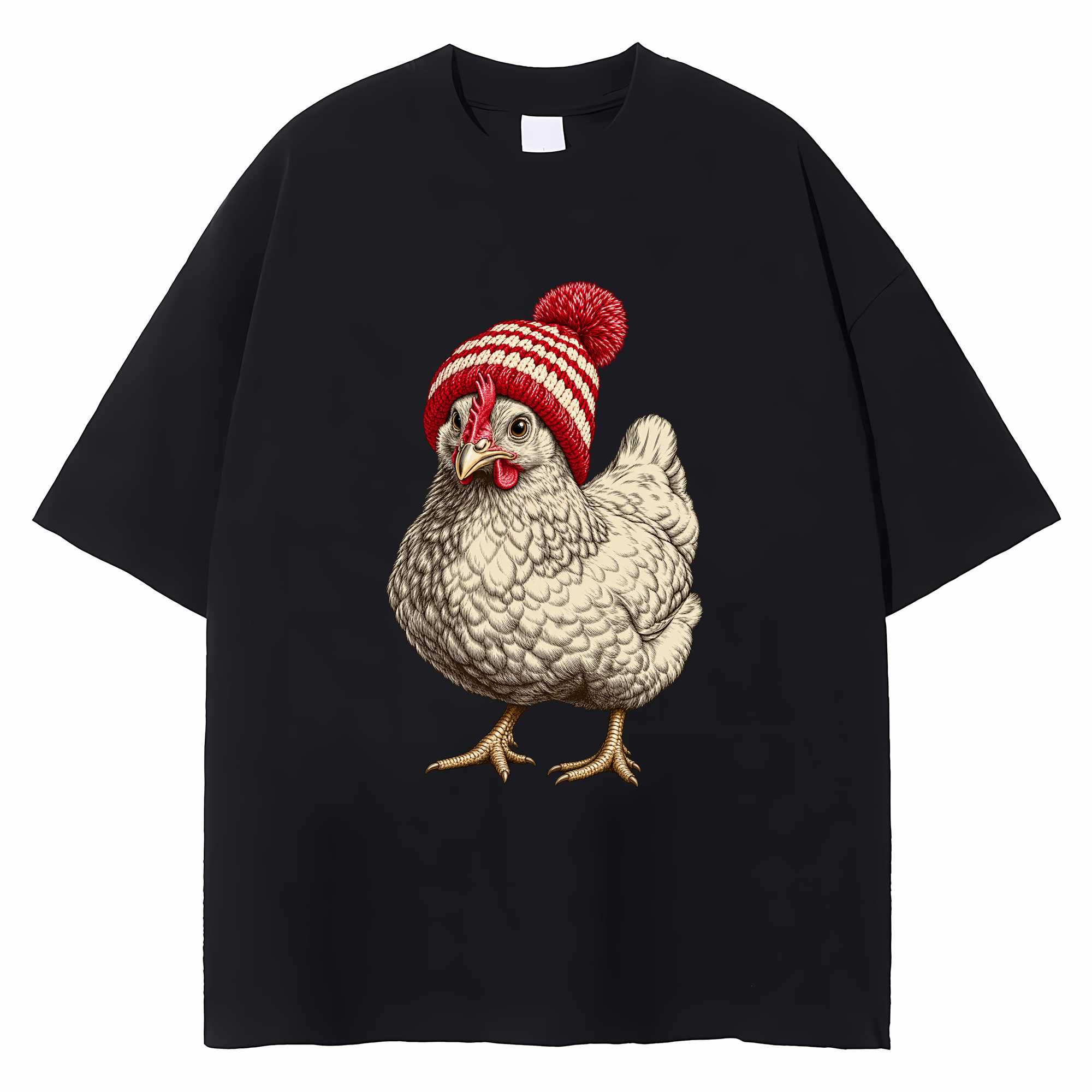 Christmas Chicken T-shirt Funny Xmas Farm Animal Graphic Tee Farmer Gift