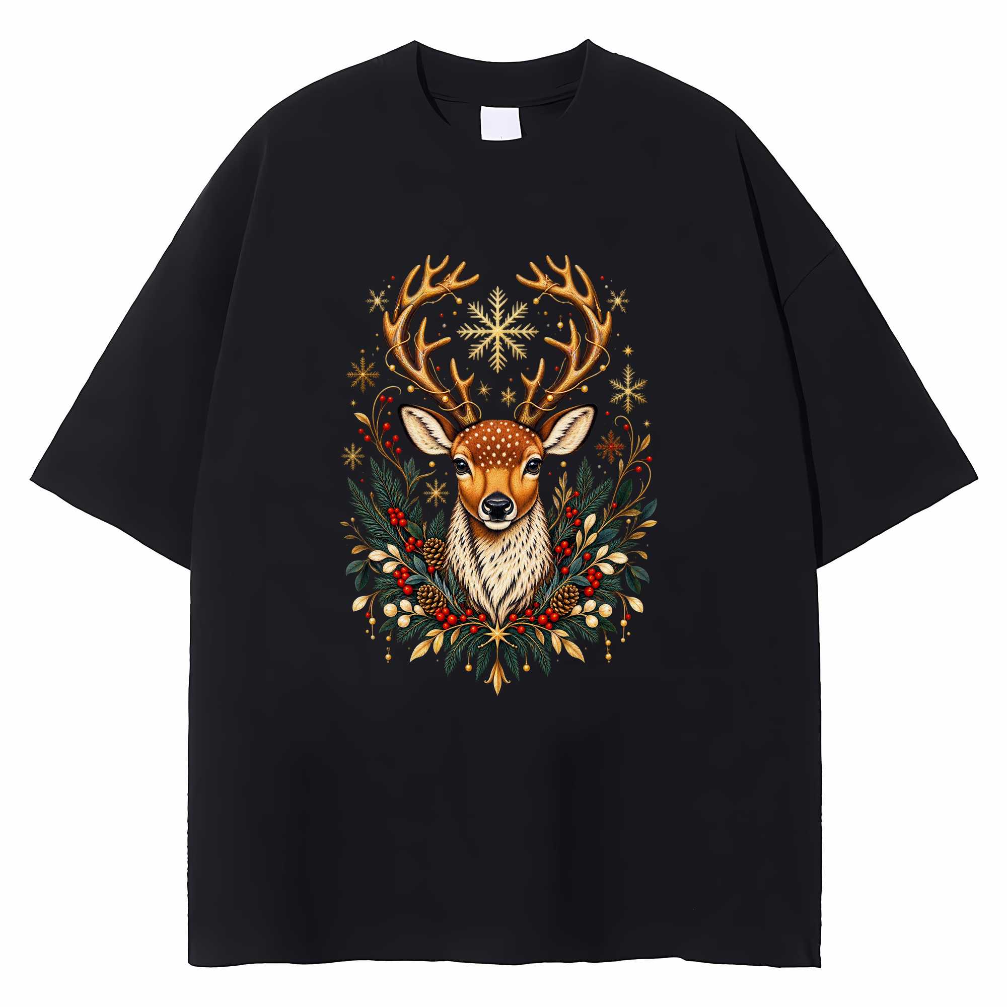 Christmas Reindeer T-shirt Vintage Holiday Graphic Tee Gift For Deer Lovers