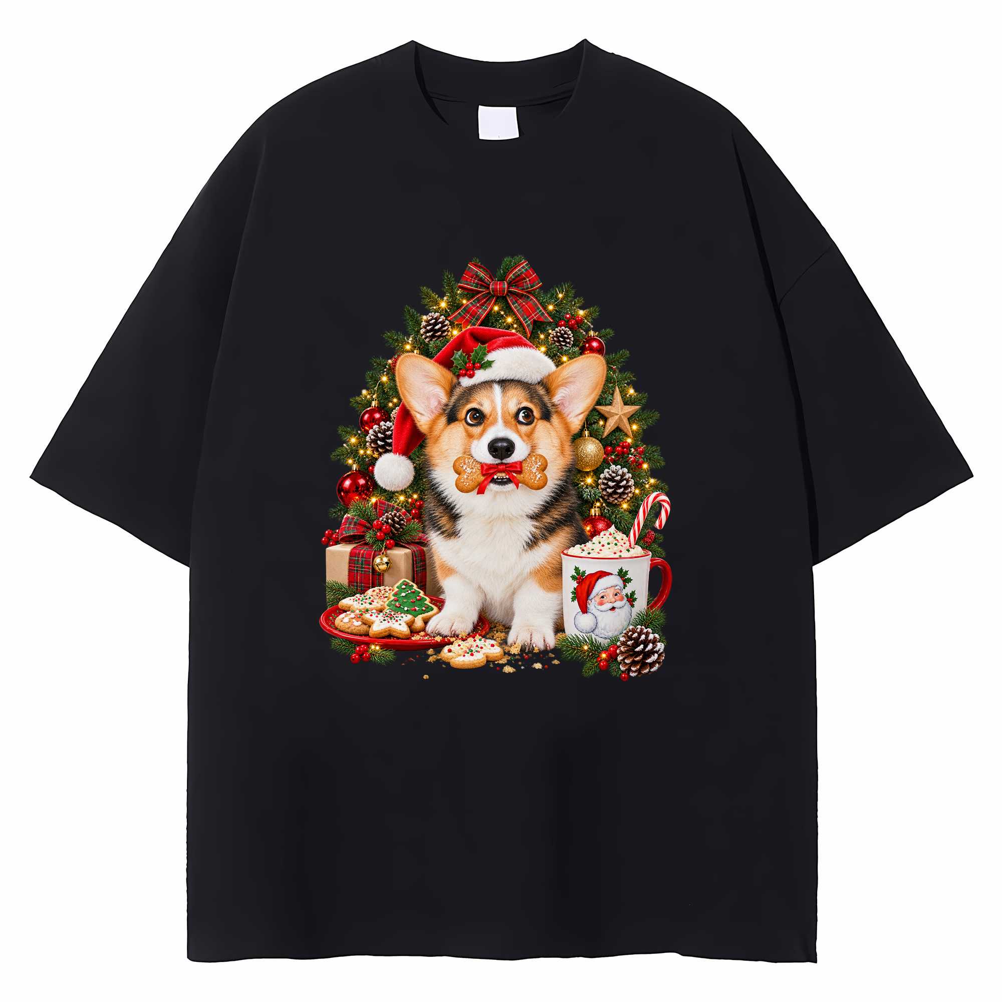 Corgi Christmas T-shirt Cute Holiday Dog Graphic Tee Corgi Lover Gift