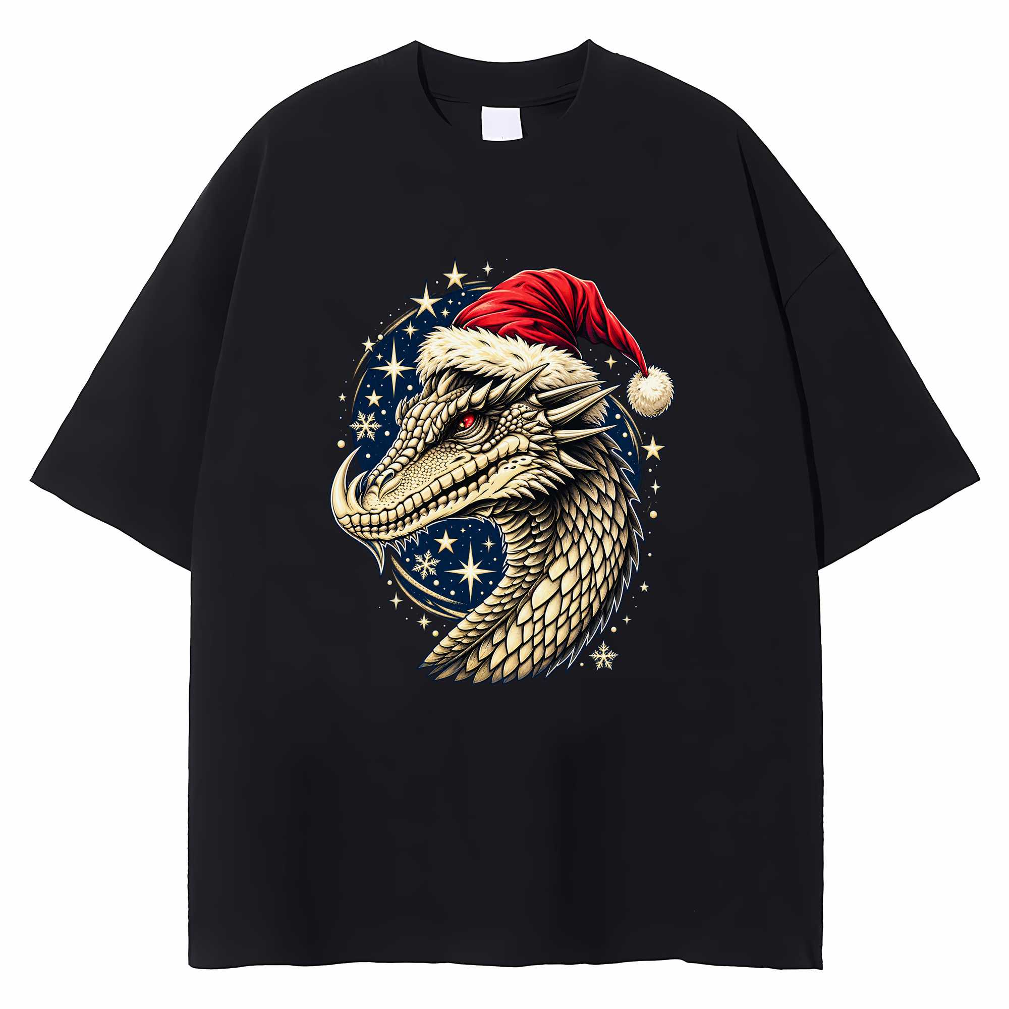 Dragon Christmas T-shirt Funny Santa Hat Holiday Graphic Tee Dragon Lover Gift