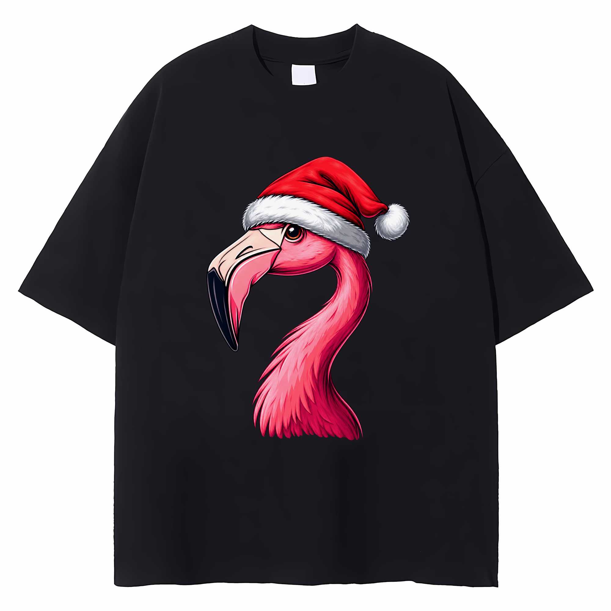 Flamingo Christmas T-shirt Pink Holiday Graphic Tee Florida Winter Gift