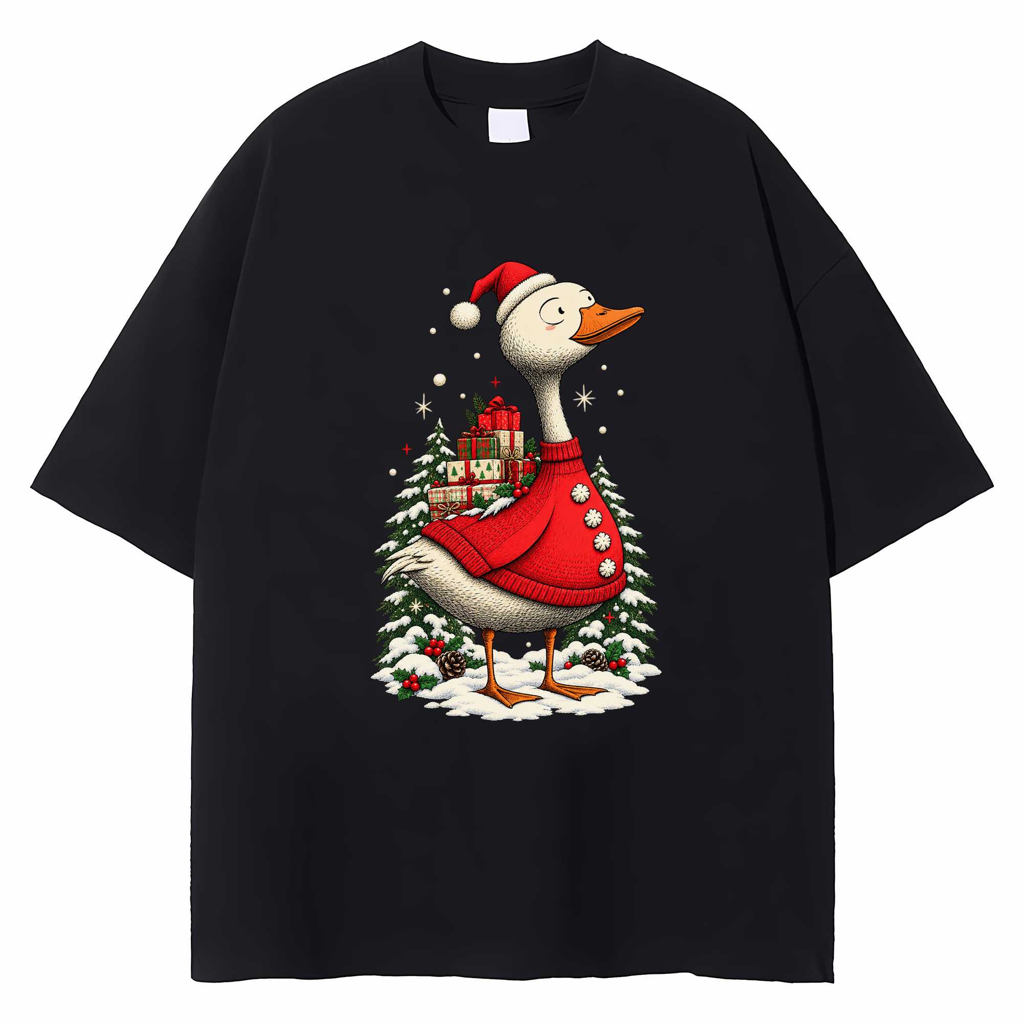 Funny Goose Christmas T-shirt Silly Goose Holiday Graphic Tee Goose Lover Gift
