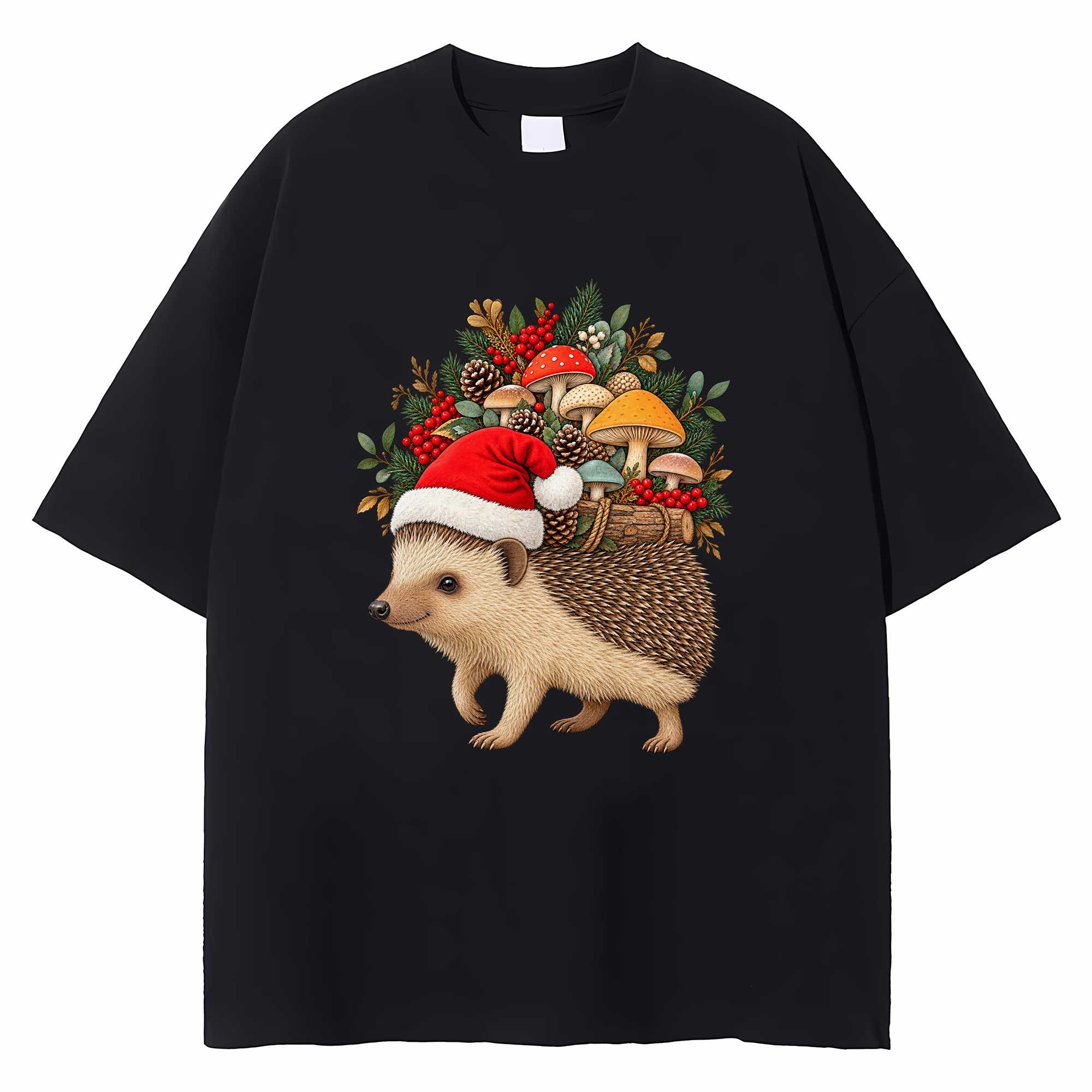 Hedgehog Christmas T-shirt Funny Cute Holiday Animal Graphic Tee Gift