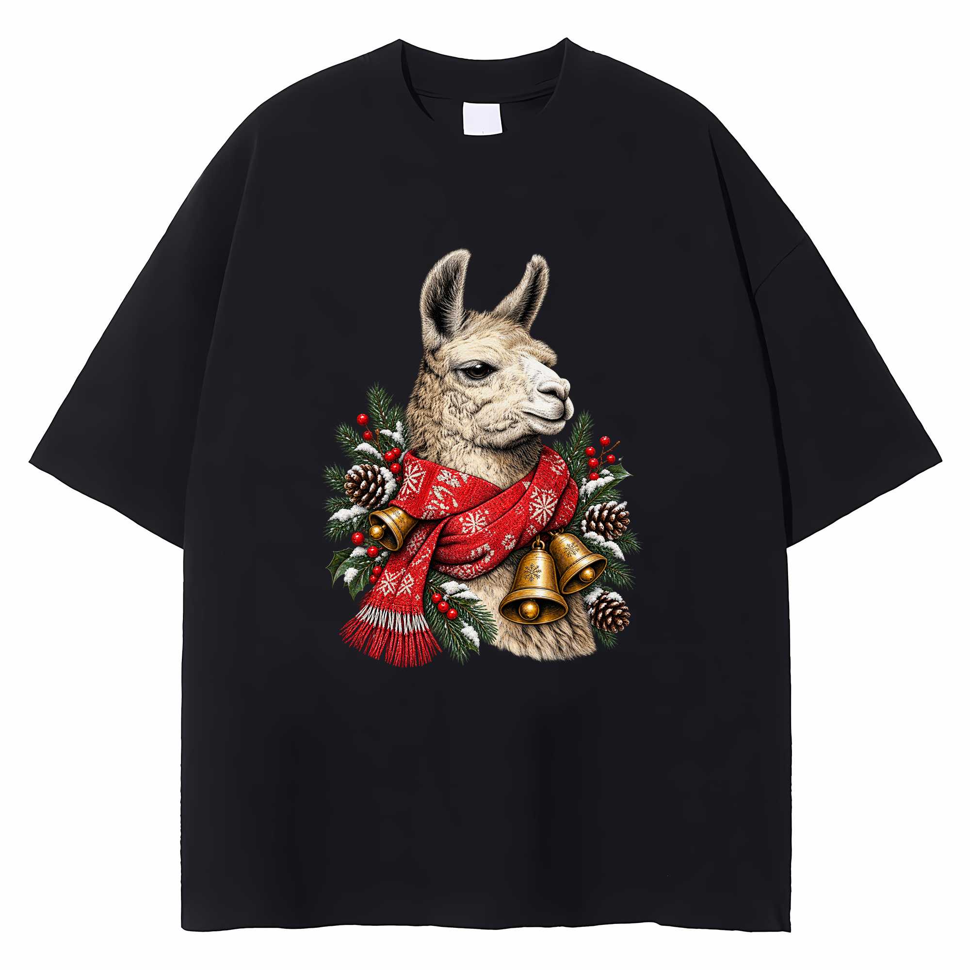 Llama Christmas T-shirt Funny Holiday Animal Graphic Tee Llama Lover Gift