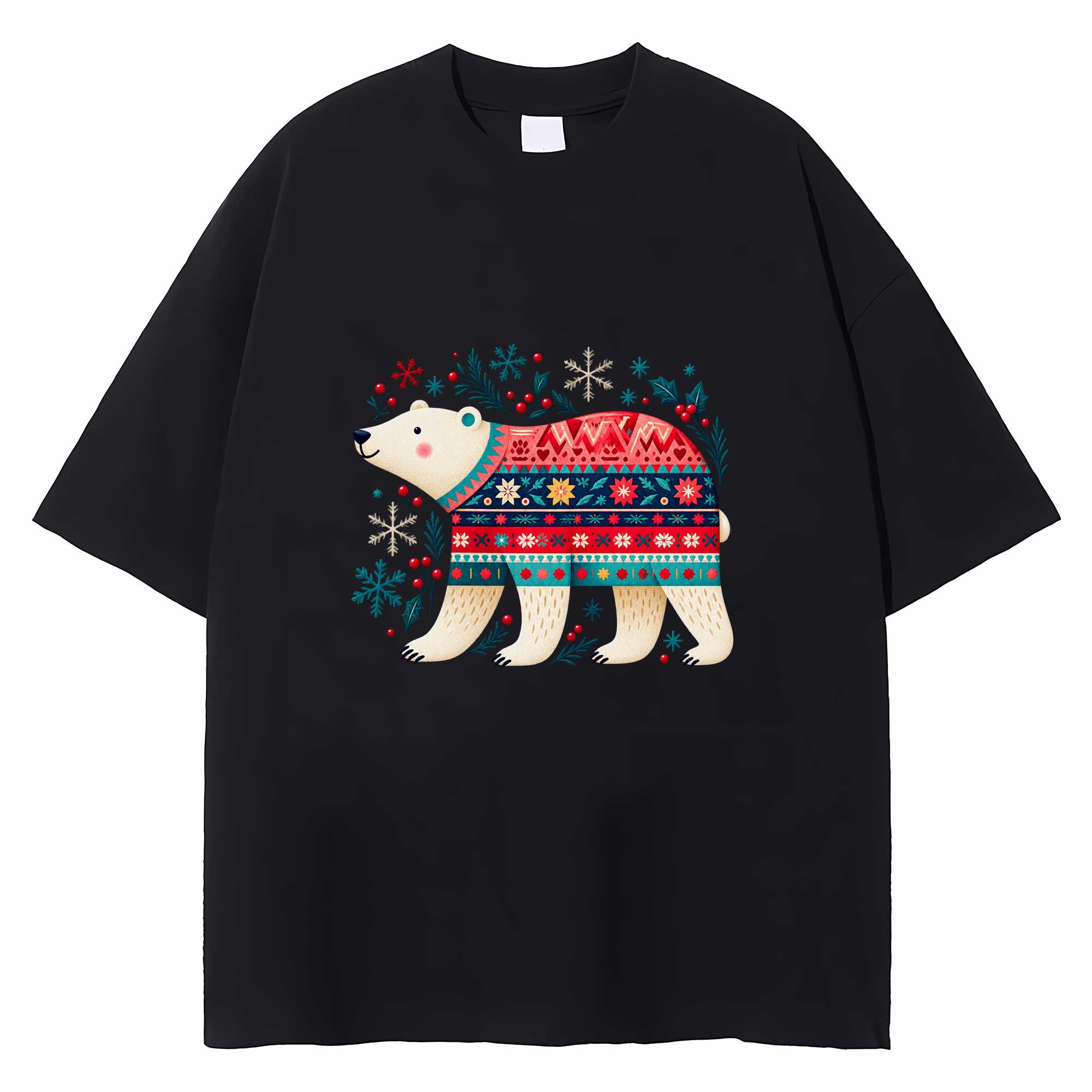 Polar Bear Christmas T-shirt Winter Holiday Animal Graphic Tee Gift