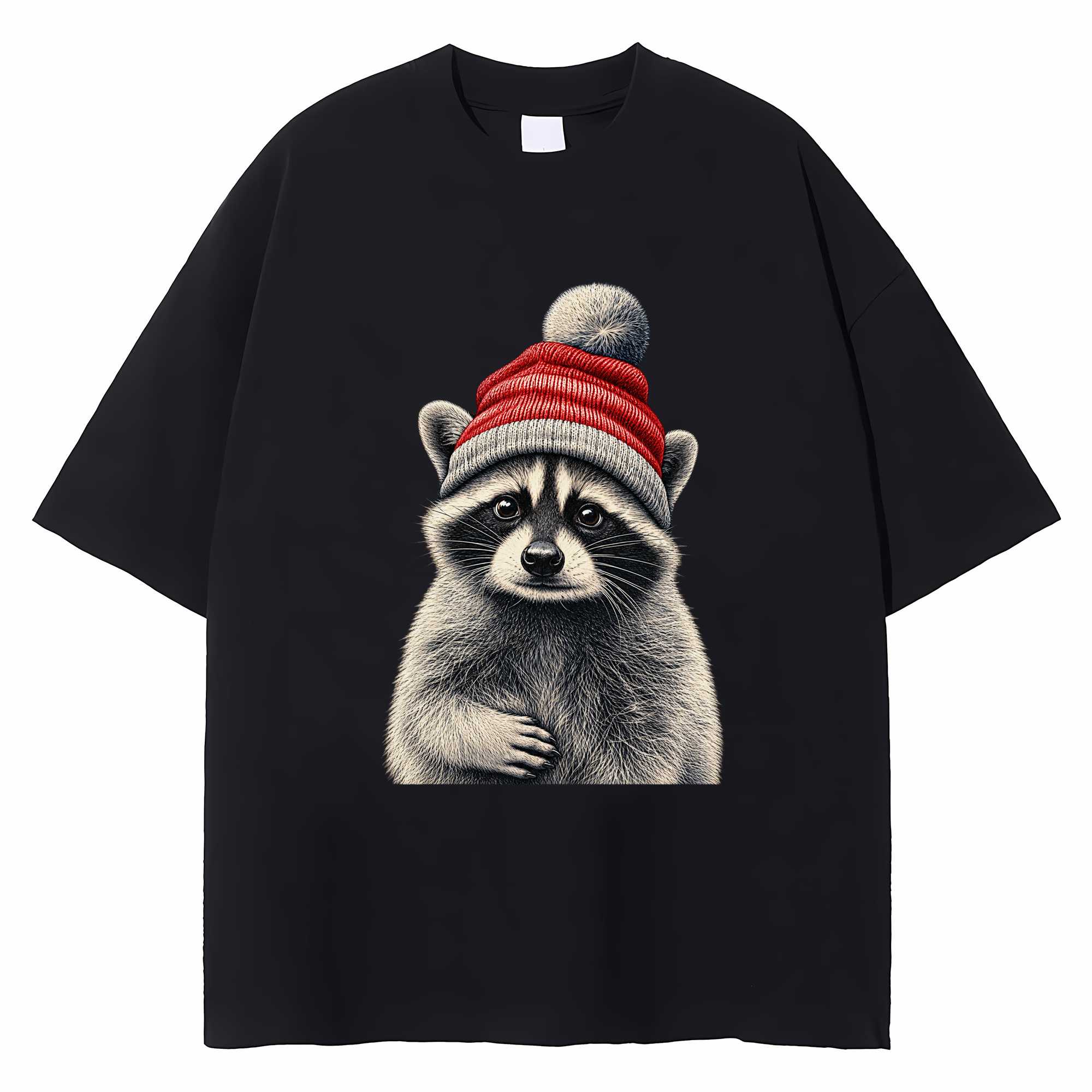 Raccoon Christmas T-shirt Cute Winter Holiday Animal Graphic Tee Animal Lover Gift