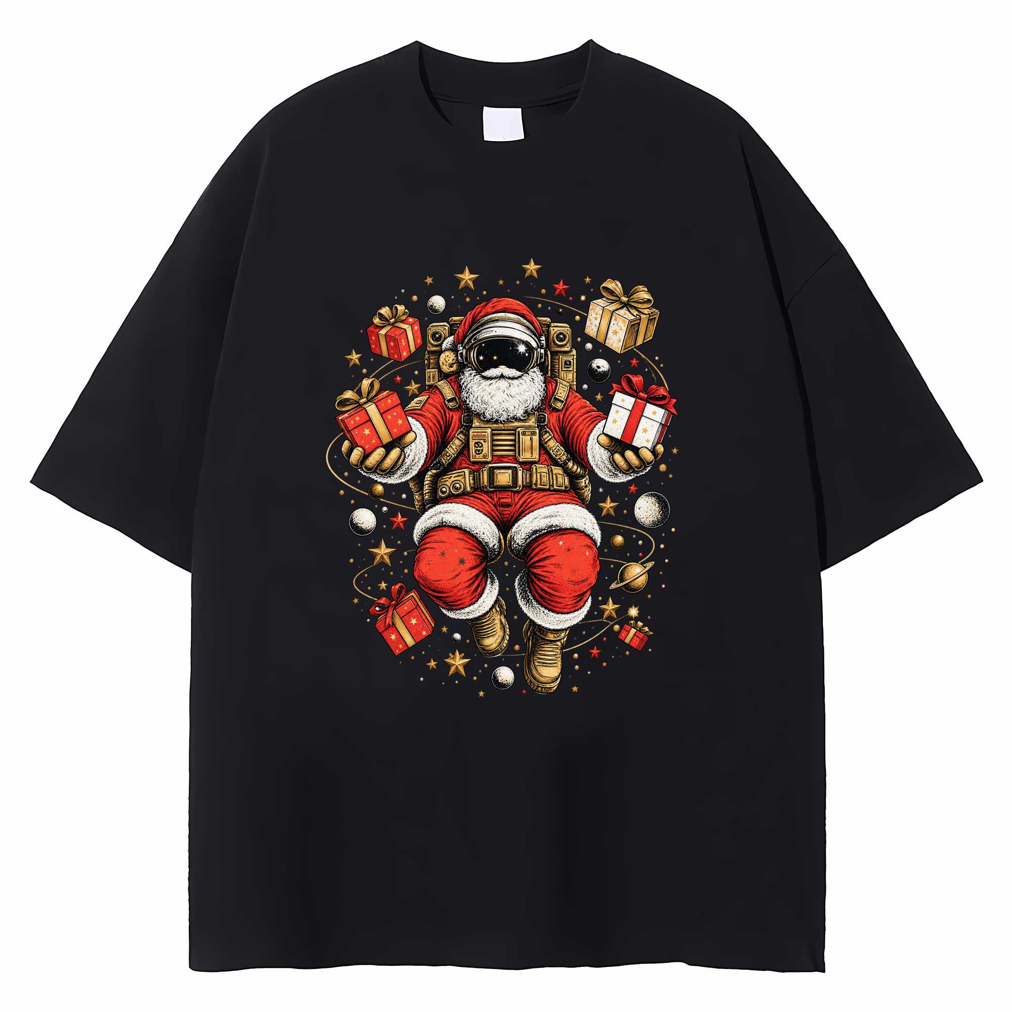 Santa Christmas Space T-shirt Funny Holiday Graphic Tee Gift For Space Fans