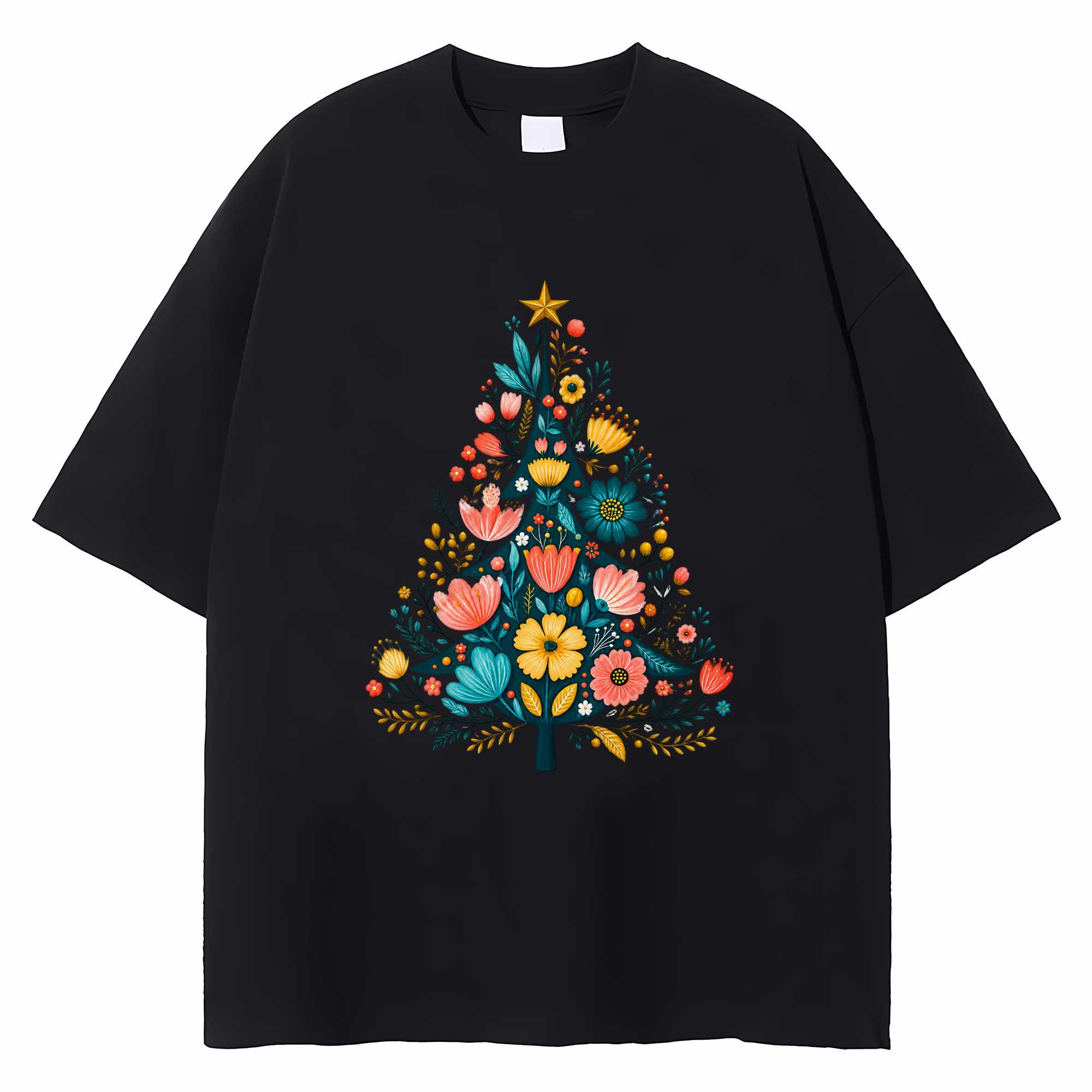 Scandinavian Christmas T-shirt Nordic Hygge Botanical Cottagecore Graphic Tee