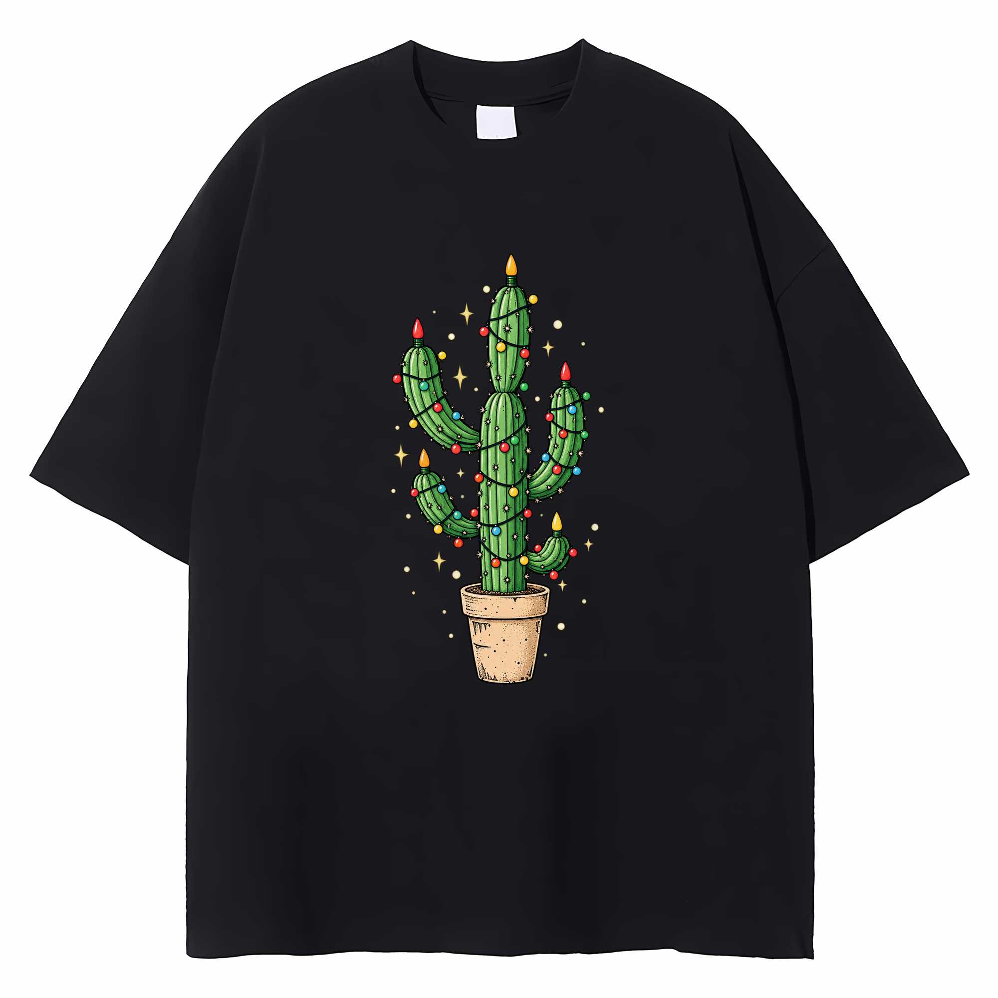 Vintage Christmas Cactus T-shirt Cowboy Holiday Succulent Graphic Tee